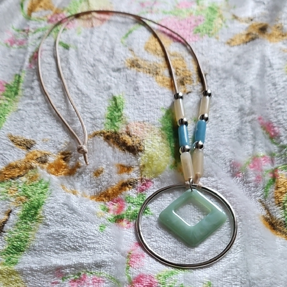 Unlisted Mint and Sky Blue Geometric Necklace